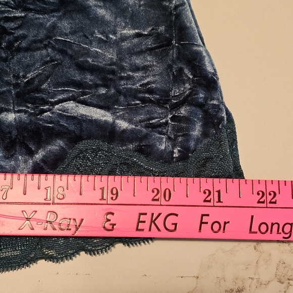 INC International Concepts Teal Velour Lace Cami Tank Top Size L - Picture 9 of 11